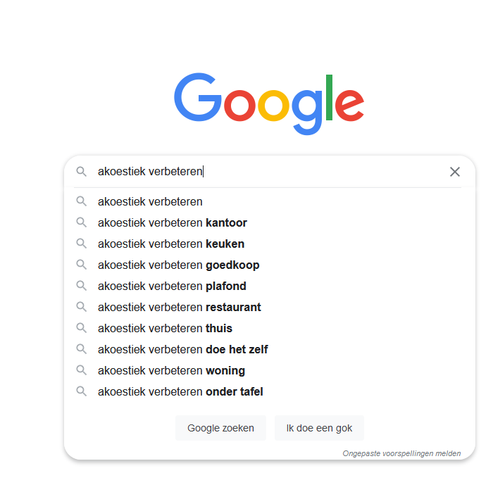 Google search 'akoestiek verbeteren'